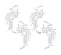 letsinstyle 2 Pairs White Leaves Vine Applique, Leaf Iron on/Sew on Embroidery Appliques Lace Decorative Patches, Bohemian Shoulder Collar Embellishment Sewing Patches for Craft Projects