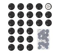 letsinstyle 20 PCS 25mm Faux Leather Covered Buttons, Black PU Leather Round Sewing Buttons with Shank, Sew On Upholstery Leather Replacement for Sewing Making Supplies