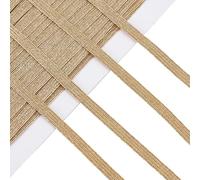 letsinstyle 20 Yards 0.24 Inch Glitter Metallic Elastic Band, Metallic Gold Stretch Cords Strap, Garment Accessory for Sewing Crafts Skirt Waistband Dress Making Clothing