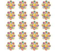 letsinstyle 20Pcs 8 Petals Flower Sequin Iron on Patches, Glitter Floral Beaded Appliques, Shiny Applique for Garment Curtain Pillow Blanket Trimming Jeans Clothing Embellishments