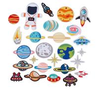 letsinstyle 26Pcs Space Planet Astronaut Iron on Patches, Solar System Appliques Spacecraft Planet Embroidered Patch, Cartoon Applique for Clothes Backpacks Jeans Jacket Hats Sewing Decoration