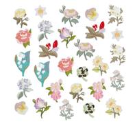 letsinstyle 28Pcs Mini Flowers Embroidered Iron On Patches, 14 Patterns Decorative Embroidery Floral Applique, Sewing Supplies for Skirts Shoes Shirts Socks Backpacks Envelopes DIY Crafts