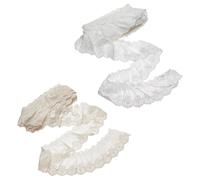 letsinstyle 2Pcs 3 Yards 2.16 Inches Cotton Eyelet Lace Trim, Embroidery Floral Sewing Lace Trims Multicolor Ruffle Ribbon, Flower Ribbons for Crafts Sewing and Bridal Wedding Dress Decorations