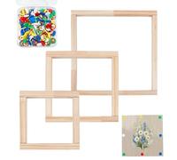 letsinstyle 3 Sizes Stretcher Bars with 100Pcs Thumb Tacks, Wooden Canvas Stretcher Bar for Needlework, Sewing Supplies for Needlepoint Embroidery Stitch Frame Accessories