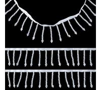 letsinstyle 3 Yards Crystal Beaded Fringe Ribbon Trim, 2.1 Inch Rhinestone Tassel Trim, White Crystal Pendant Sewing Trim for DIY Clothes Stage Dress Home Curtain Headwear Accessories