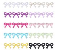 letsinstyle 30 PCS Bow Patches, Self-Adhesive Sewing on Small Bowknot Patch Cute Chenille Applique Bowknot, Coquette Embroidery Decorative Patch for Clothes Hats Pants Jeans Shirt Jackets