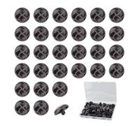 letsinstyle 30 PCS Faux Leather Football Pattern Buttons, 20mm Braid Design Plastic Resin Button with Shank, Black Replacement for Clothes DIY Sewing Embellishment Jacket Coat