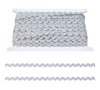 letsinstyle 30 Yards Metallic Silver Wave Bending Fringe Trim, Glitter Rick Rack Wrapping Fabric Ribbon, Sewing Trimmings for DIY Crafts Wedding Dress Clothing Embellishment