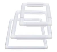 letsinstyle 3Pcs White Embroidery Hoop, 3 Sizes Cross Stitch Hoops and Frames Square Embroidery Frame, Plastic Sewing Tool for Stitching Quilting