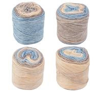 letsinstyle 4 Packs Fairyland Cake Yarn, 100g/3.52 oz Lightweight Soft Gradient Yarn, Crocheting Knitting Hand Dyed Yarns for Scarves Shawls Blankets and Garments Colorful Crafts