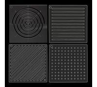 letsinstyle 4 Pcs Acrylic Sashiko Stencil, Dots Lines Arcs Slashes Acrylic Embroidery Tool, 4.7 x 4.7 Inch Transparent Drawing Line Template for Hand Quilting Sewing