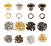 letsinstyle 400 Pcs Colorful Metal Eyelets, 3 mm Round Small Eyelet with Washers, Eyelets Grommet Hole Kits for Scrap Booking Card Making Fabric Leather Craft Shoes Clothes
