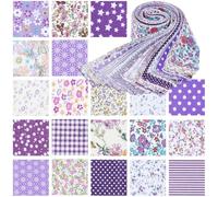 letsinstyle 40Pcs Cotton Jelly Roll Fabric, Flower Cotton Fabric Quilting Strips, Precut Floral Bundle for Blanket Rug Upholstery Home Decor and Purse Making