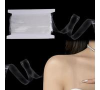 letsinstyle 44 Yards 12mm Clear Elastic Strap, Stretchy Bra Transparent Straps, Invisible Lightweight Bra Shoulder Bands for Lingerie Dance Swimwear Cloth Sewing Project
