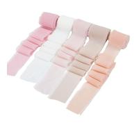 letsinstyle 5 Rolls 5 Yards 0.98 Inch Fringe Chiffon Silk Ribbon, Handmade Frayed Edges Boho Ribbon, Multicolor Trimmings for Wedding Invitations Decorations DIY Craft Bridal Bouquets