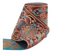 letsinstyle 5 Yards 3.7 Inch Vintage Jacquard Ribbon, Ethnic Floral Embroidery Ribbons, Boho Woven Flower Trim for Sewing Making Craft Wrapping Wedding Christmas Decor