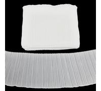 letsinstyle 5 Yards 6.69 Inches Wide White Pleated Lace Trims, Polyester Wave Edge Ruffled Lace Ribbons, Ruffled Fabric for Dress Gown Decoration Clothes Accessories DIY Craft