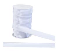 letsinstyle 50 Yards 0.98 Inch Wide Double Fold Bias Sewing Bias Tapes, White Satin Fabric Twill Tape, Sewing Supplies for Seaming Binding Hemming Piping Quilting