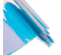 letsinstyle 53.1 x 15.7 Inch Holographic Iridescent Plastic Vinyl, Gauge Holographic Clear Vinyl Roll Transparent TPU Jelly Vinyls Sheet, Iridescent Sheets for Home and Car Decorations