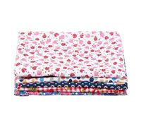 letsinstyle 5Pcs Floral Quilting Fabric Bundles, 28" x 18" PreCut Polyester Fat Squares Sheets, Printed Floral Patchwork Quarters for DIY Handmade Crafting Home Party Decor