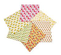 letsinstyle 6Pcs 100% Cotton Quilting Fabric Bundles, 50 x 50 cm Printed Fruit Fat Squares, Colorful Orange Peach Banana Patchwork for Quilting DIY Vraft Bag Bow Pillow