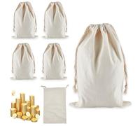 letsinstyle 6Pcs 9.8 x 13.8 Inch Coin Deposit Change Transit Bags, Coin Money Sacks Bag with Drawstring, Heavy Duty Canvas Bank Money Cash Sacks