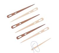 letsinstyle 6Pcs Two-Eyed Nalbinding Needle, Wood Weaving Crochet Nalbinding Needles, Knitting Accessories for Tapestry Sewing Making DIY Crafts Tools