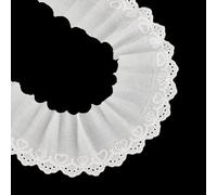 letsinstyle 7.5 Yards Cotton Eyelet Lace Trim, 2.7 inch Heart Pattern Scalloped Edge Trim, White Vintage Embroidery Sewing Ribbon for Clothes Bag Tablecloth Curtain Pillow Decoration