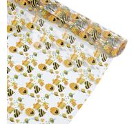 letsinstyle Bee Printed TPU Jelly Faux Leather Fabric, 11.8 x 47.2 Inch Clear TPU Vinyl Sheets, Transparent Clear Jelly Vinyl for Embroidery and Crafting Project