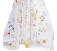 letsinstyle Flower Butterflies Mesh Tulle by Yards, 33.5 x 51.2 Inch 3D Embroidered Mesh Tulle Fabric, Sheer Embroidery Fabric for DIY Wedding Sewing Accessories Party Dress