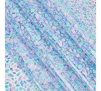 letsinstyle Printed TPU Jelly Faux Leather Fabric, 47.2 x 11.8 Inch Transparent Clear Jelly Vinyl Sheet, Sea Shell Printed Jelly Vinyl Fabric for Handbags Wallets and Quilting