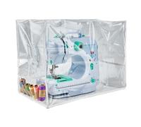 letsinstyle Sewing Machine Cover with Storage Pockets, Clear Plastic Sewing Machine Dust Covers, Protective Carrying Case for Most Standard Singer Machine