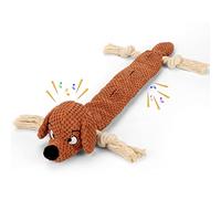 Letsmeet Dog Toys,Squeaky Dog Chew Toy with Crinkle Paper,Interactive Tough Plush Rope Toys for Small Medium Large Dogs with Gift Boxes