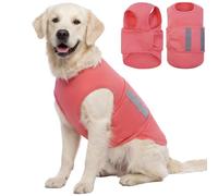 LETSQK Dog Anxiety Calming Vest, Gentle Compression Anxiety Suit for Dogs, Breathable Dog Calming Wrap for Separation Anxiety, Thunder, Fireworks, Vet Visits, Pink L