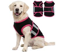 LETSQK Dog Anxiety Calming Vest, Gentle Compression Anxiety Suit for Dogs, Breathable Dog Calming Wrap for Separation Anxiety, Thunder, Fireworks, Vet Visits, Black L