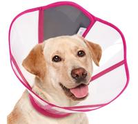 LETSQK Dog Cone Collar After Surgery, Clear Recovery Collar to Stop Licking | Adjustable Elizabethan Collar for Small Medium Large Dogs, Pet Cones with Soft Padded Edge to Protect Wounds During Healing