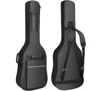 LETSROCK 39 Inch Electric Guitar Bag Case Thick Padding with Neck Strap Adjustable Shoulder Strap Waterproof Yellow Lightning Shape&Black Electric Guitar Gig Bag, Black&White Line, 39 Inch, Electric