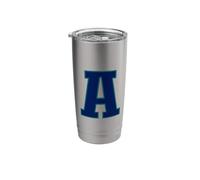 Letter A Alphabet Initial College Varsity Style Monogram Stainless Steel Insulated Tumbler