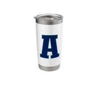 Letter A Alphabet Initial College Varsity Style Monogram Stainless Steel Insulated Tumbler