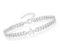 Letter A Cuban Chain Necklace, Hypoallergenic Sturdy Stainless Steel Link Chain Necklace for Men, Anniversary Valentine's Day for Men Women Boys Kids