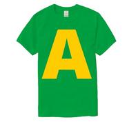 Letter A Funny Group Matching Halloween Christmas Thanksgiving Costume T-Shirt Green