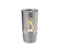 Letter A - Mechanical Style Font Stainless Steel Insulated Tumbler