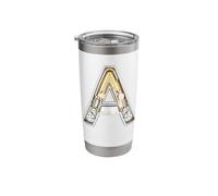 Letter A - Mechanical Style Font Stainless Steel Insulated Tumbler