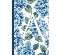 Letter A monogram hydrangea flower journal: A coastal grandma lined 6x9 notebook girls and women whose names starts with "A"