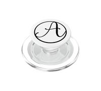 Letter A round Monogram Initial Typography Gift PopSockets PopGrip for MagSafe