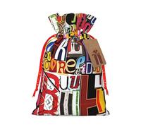 Letter And Number Print Gift Drawstring Bags Reusable Present Sack Versatile Birthday Holiday Party Favors