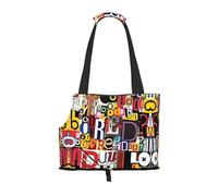 Letter And Number Print Pet Tote Bag,Portable Small Dogs Pet Tote Bag For Subway, Walking, Hiking