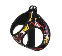 Letter And Number Print Reflective No Choke Pet Vest Harness,Adjustable Soft Padded Dog Harness With Easy Control Handle