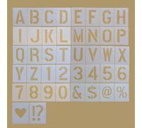Letter and Number Stencils, 42 Pieces, 7.6 cm Reusable Alphabet Templates, Interlocking Design for Wood/Wall/Rock Painting and DIY Crafts