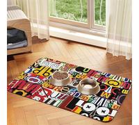 Letter And Numberprint Pet Absorbent Leather Tablecloth,Wipe Clean Quick Dry,Food Mat For Small Animals